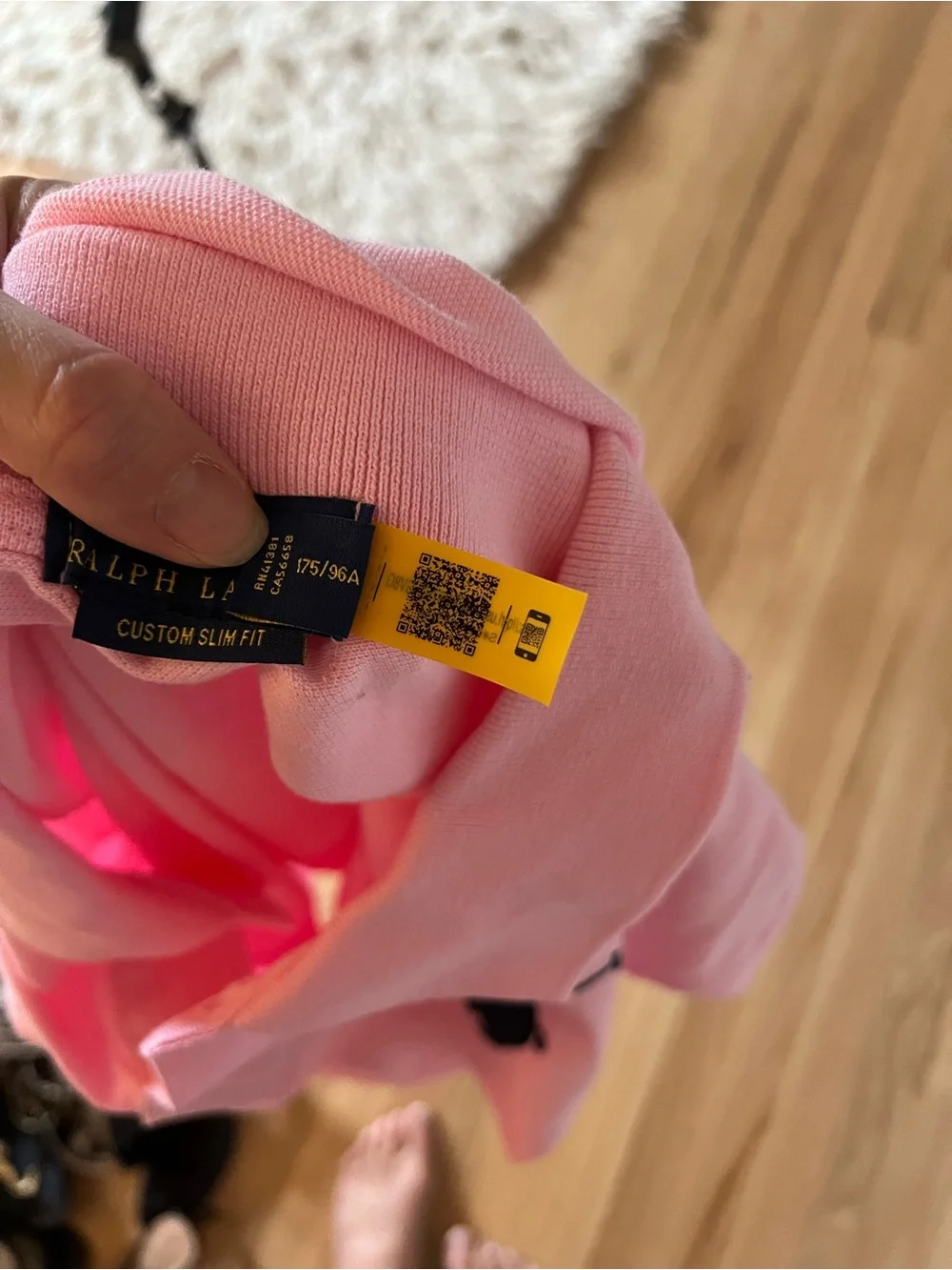 Ralph Lauren Men's Pink Polo with Navy Big Pony
